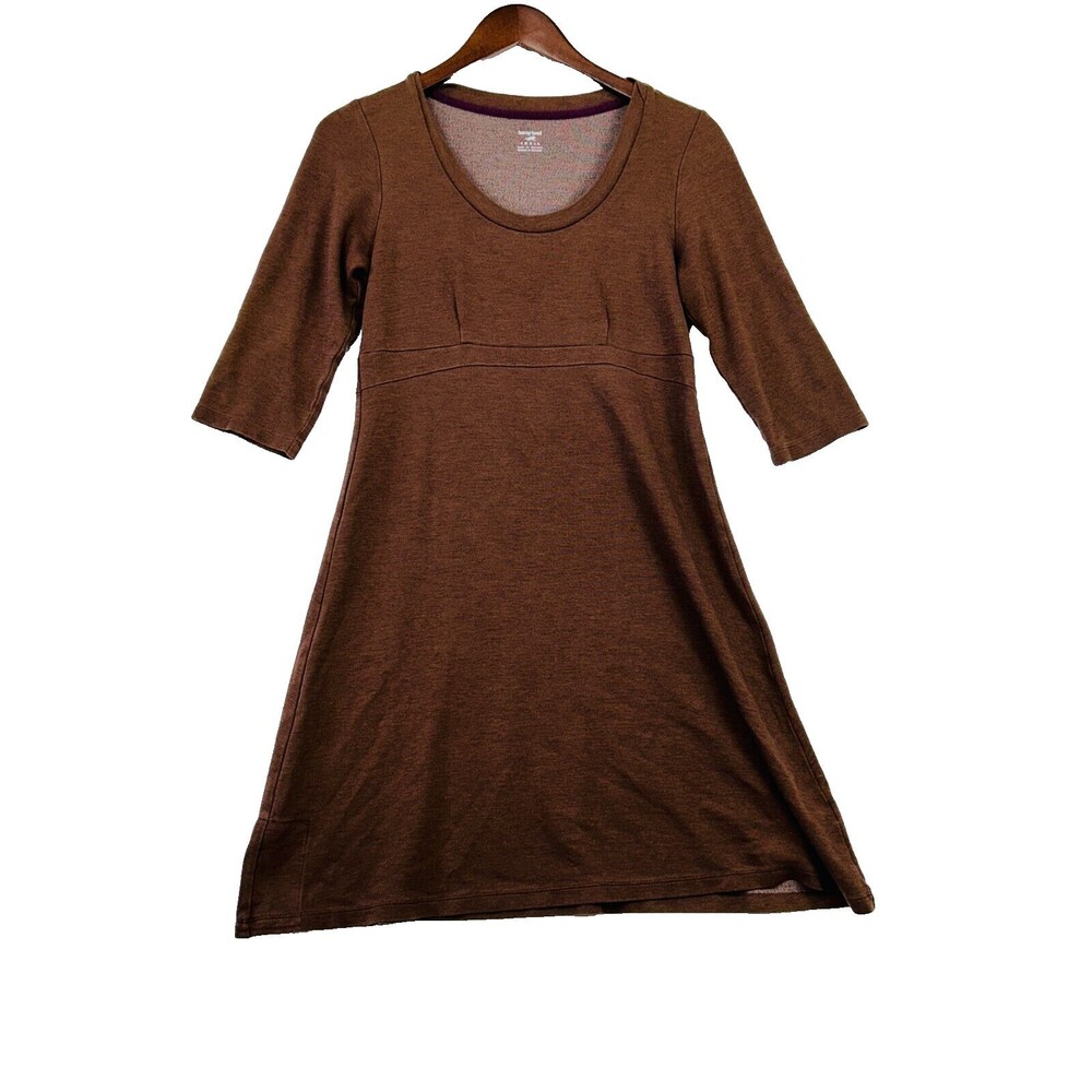 Toad & Co‎ Brown Camping Dress 3/4 Sleeve Small Scoop Athleisure Brown Lyocel